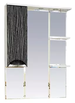 Зеркало-шкаф Misty Лорд 75 бело-черный L П-Лрд04075-232СвЛ