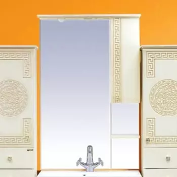 Зеркало-шкаф Misty Olimpia Lux 75 R бежевая патина Л-Олл04075-033СвП