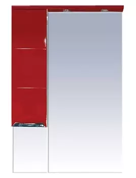 Зеркало-шкаф Misty Петра 65 красный L П-Пет04065-041СвЛ