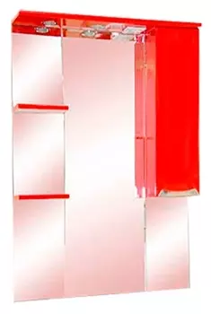 Зеркало-шкаф Misty Жасмин 75 с подсветкой, красная плёнка R П-Жас02075-042СвП