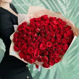 101 красная роза 40 см Premium