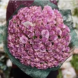 101 сиреневая роза 40 см Premium