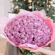 101 сиреневая роза 40 см Standart
