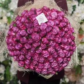 101 сиреневая с фиолетовой каймой роза 40 см Premium