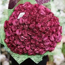 101 тёмно-фиолетовая роза 40 см Premium