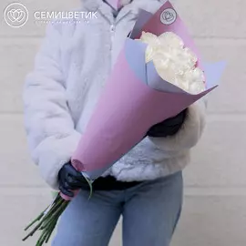 15 белых роз Vendela 70 см