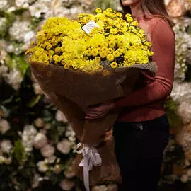 15 кустовых хризантем 100 см