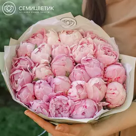 25 розовых пионов Premium