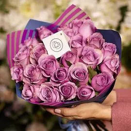 25 сиреневых роз 40 см Premium