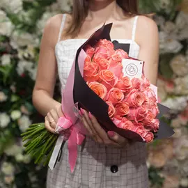 31 коралловая роза 40 см Premium