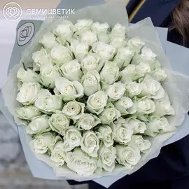 51 белая роза 40 см Premium