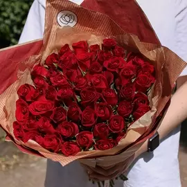 51 красная роза (Кенийская) 40 см Standart