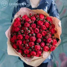 51 пионовидная роза 40 см Red Piano