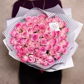 51 ярко-розовая роза 40 см Premium