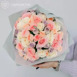 51 роза микс 40 см Premium SP