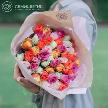 51 роза микс 50 см Standart