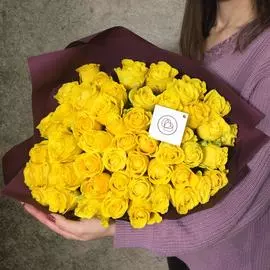 51 жёлтая роза 40 см Premium