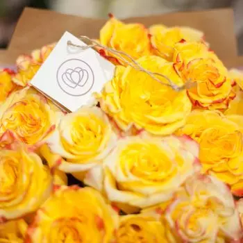 9 желтых роз High Yellow Magic 50 см
