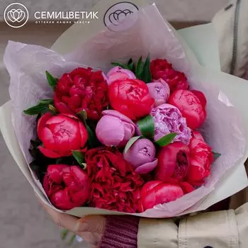 Букет из 15 пионов микс Standart
