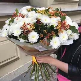 Кустовоая хризантема с калиной