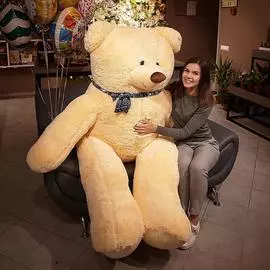 Медведь Балу Жемчужный 210 см
