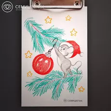 Новогодний скетч-рисунок №3