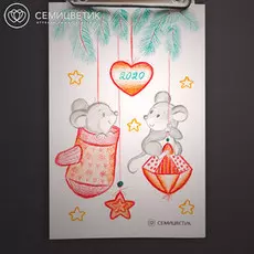 Новогодний скетч-рисунок №4