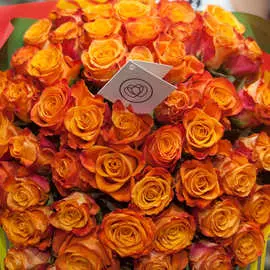 Оранжевые розы 40 см Premium