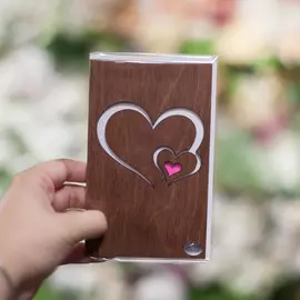 Открытка из дерева 10*15 С любовью