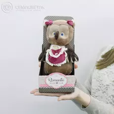 Романтичная Сова с красной сумочкой 20 см