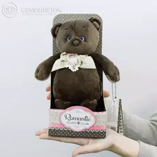 Романтичный Медвежонок с Бежевым Бантиком 20 см