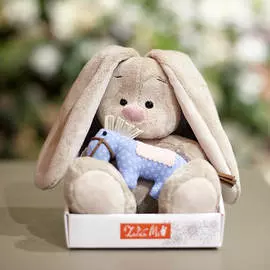 Зайка Ми с голубой лошадкой (малыш) 15 см