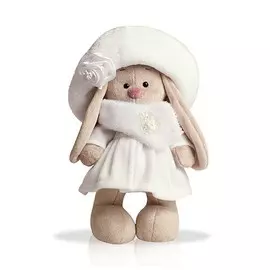 Зайка Ми в белом пальто, большая 31 см