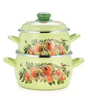 Кастрюли с крышками, 2 шт. Metrot «Персики»