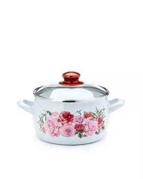 Кастрюля с крышкой 3 л Metrot Цветы