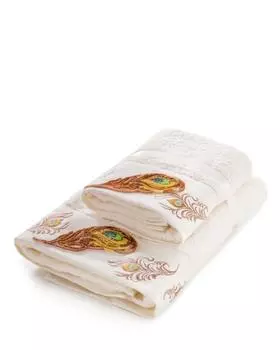 Комплект полотенец с объемной вышивкой «Павлиний глаз», 2 шт. Minteks