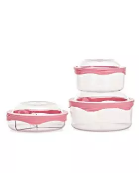 Контейнеры пищевые, 3 шт. Cucinella пластик, 1,5 - 3,4 л