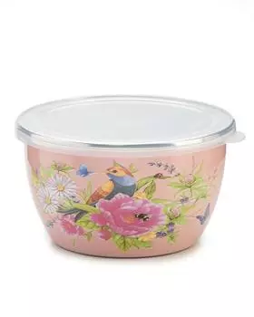 Миска эмалированная с пластиковой крышкой, 1,75 л «Птички» Metrot «Птички»