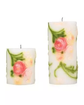 Набор свечей из воска с LED-подсветкой, 2 шт Flambiance