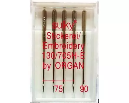 Иглы Organ вышивальные №75-90 (5шт.)