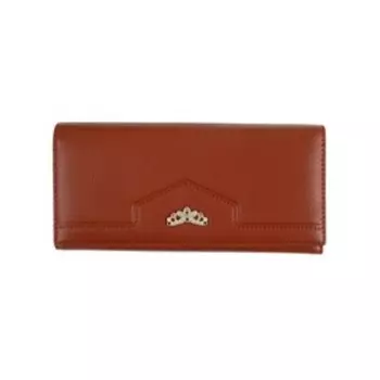 0725-10 Кошелек, отдел на кнопке, цвет коричневый 19х10х2см