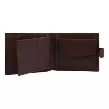 0-06FM Портмоне мужское, з/кнопка, отд. для купюр, карт, монет, цвет коричневый 12,5х10х2см 747967