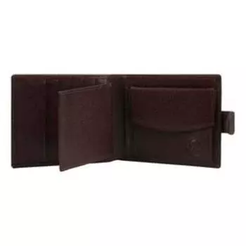 0-06FM Портмоне мужское, з/кнопка, отд. для купюр, карт, монет, цвет коричневый 12,5х10х2см 747968