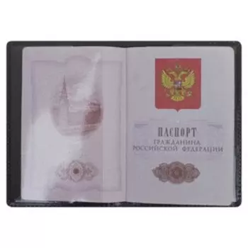 0-265 Обложка на паспорт, цвет синий 10х13,6х0,5см
