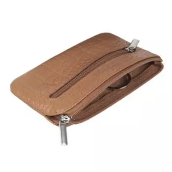 Ключница на молнии, цвет коричневый