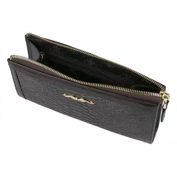 0-441 Кошелек женский, з/молния, отд. для купюр, карт, монет, цвет кофе 20х11,5х1,5см