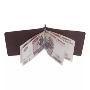 0-443 Зажим для купюр, цвет неаполь коричневый 10,5х7,5х1,3см