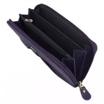 0-579/1 Кошелек женский, з/молния, 3 отдела, для карт, монет, цвет фиолетовый 20х11,5х2см