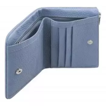 0-749/1 Кошелек женский, з/кнопка, 2 отдела, для карт, монет, цвет лазурный 9х12х2см