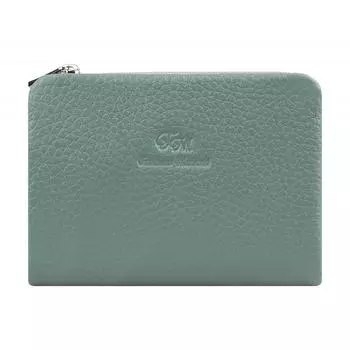 0-749/1 Кошелек женский, з/кнопка, 2 отдела, для карт, монет, цвет нефрит 9х12х2см